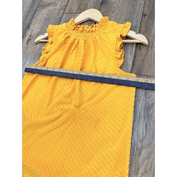J.Crew Yellow Swiss Dot Sleeveless Ruffle Tank Top Blouse - Picture 10 of 15
